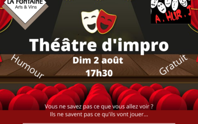 Dim 2 août 17h30 : spectacle d’humour / théâtre d’impro