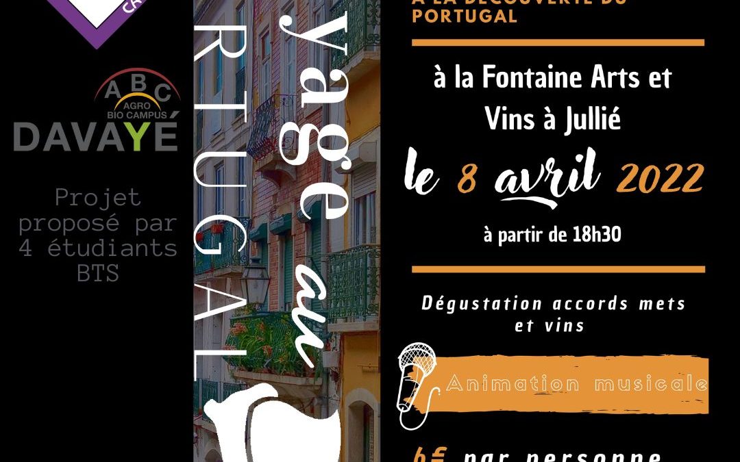 Vendredi 8 avril 18h30 : voyage au Portugal