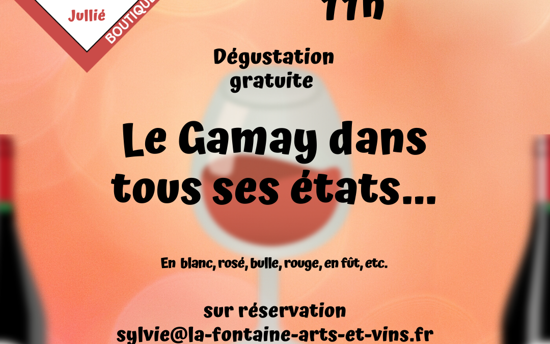 Dimanche 15 mai à 11h : dégustation de vins