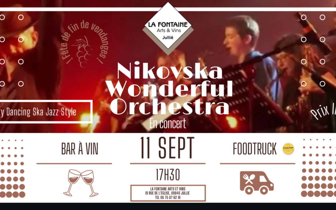 Dimanche 11 septembre à 17h30 : Nikovska Wonderful Orchestra en concert