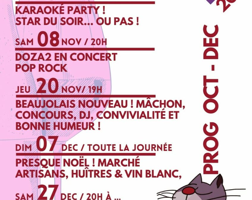 La prog d’octobre à décembre 2025 !